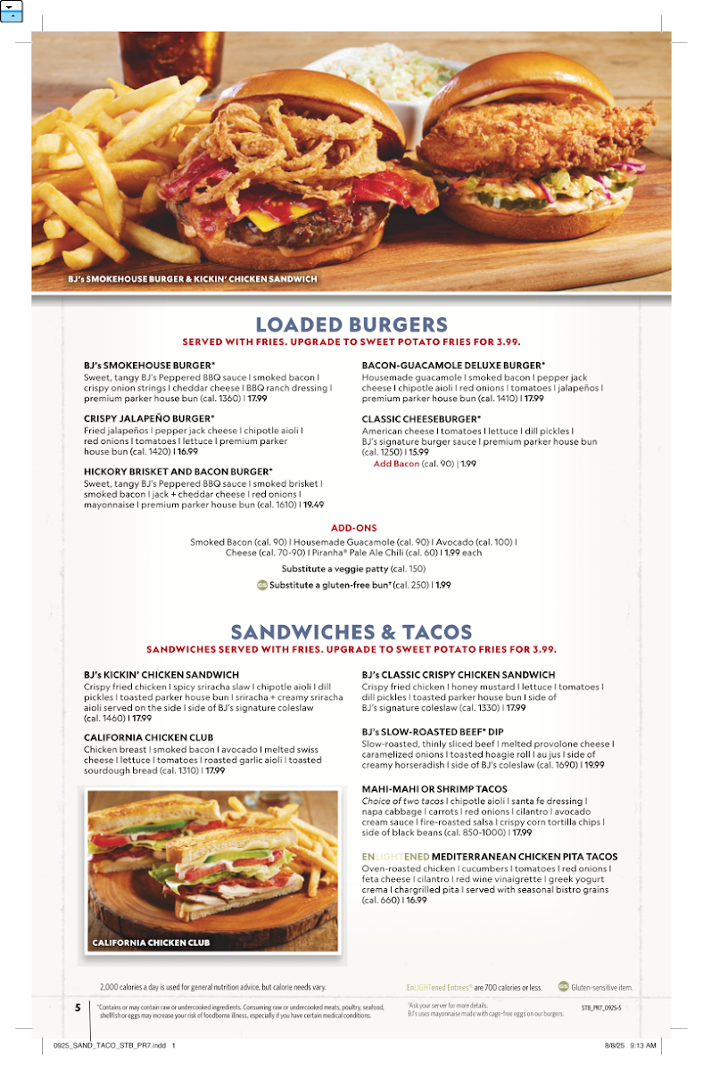 Bj's Restaurant & Brewhouse Menu-9