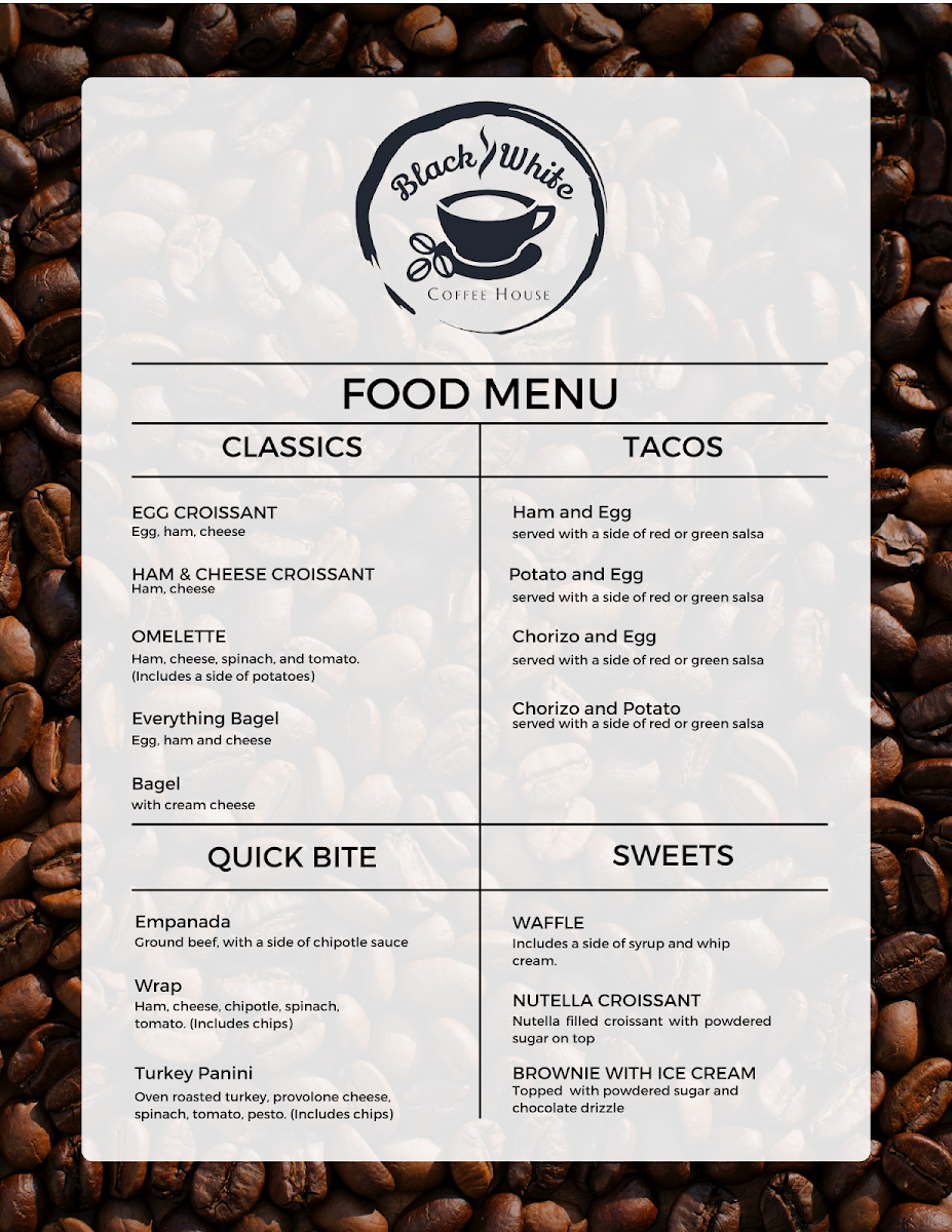 Menu Black And White Coffee House-1