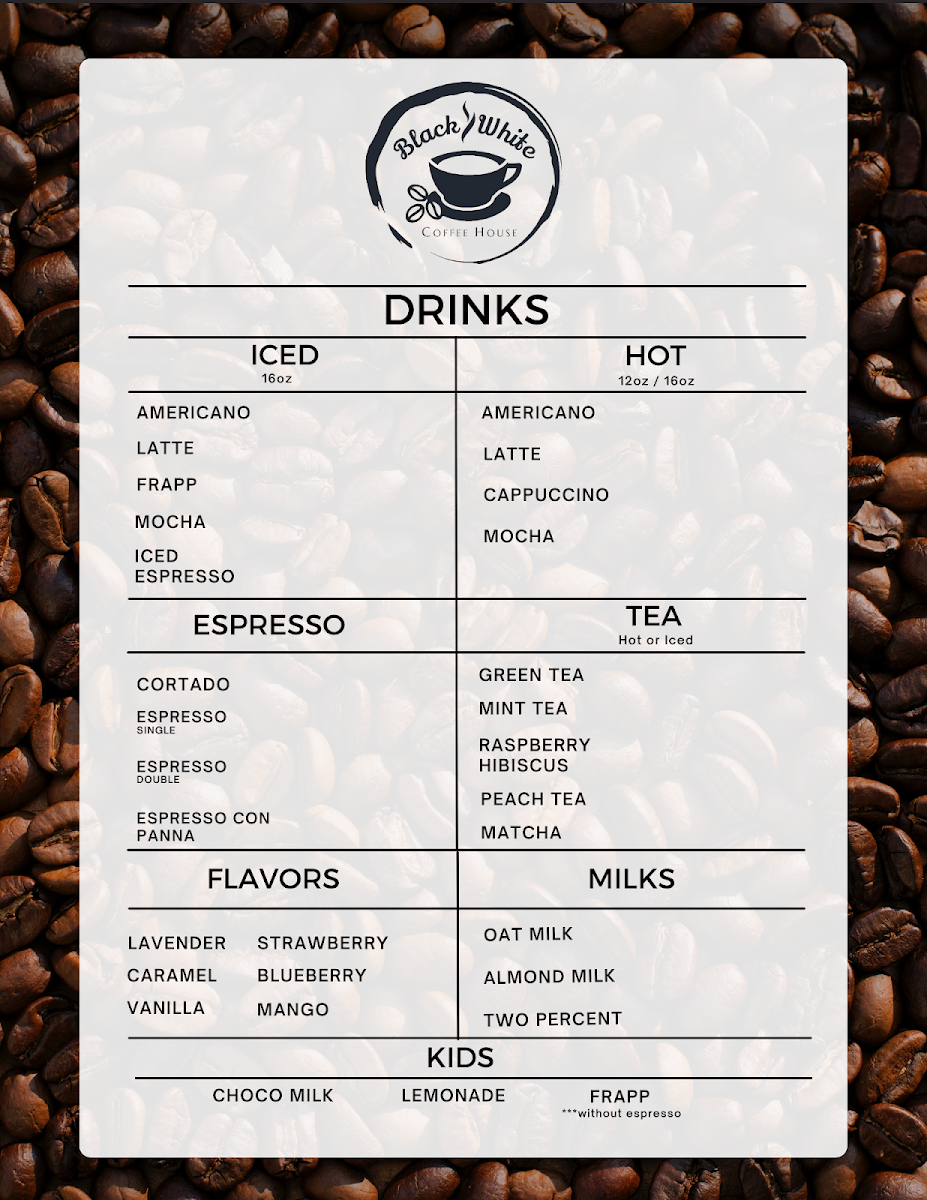 Menu Black And White Coffee House-2
