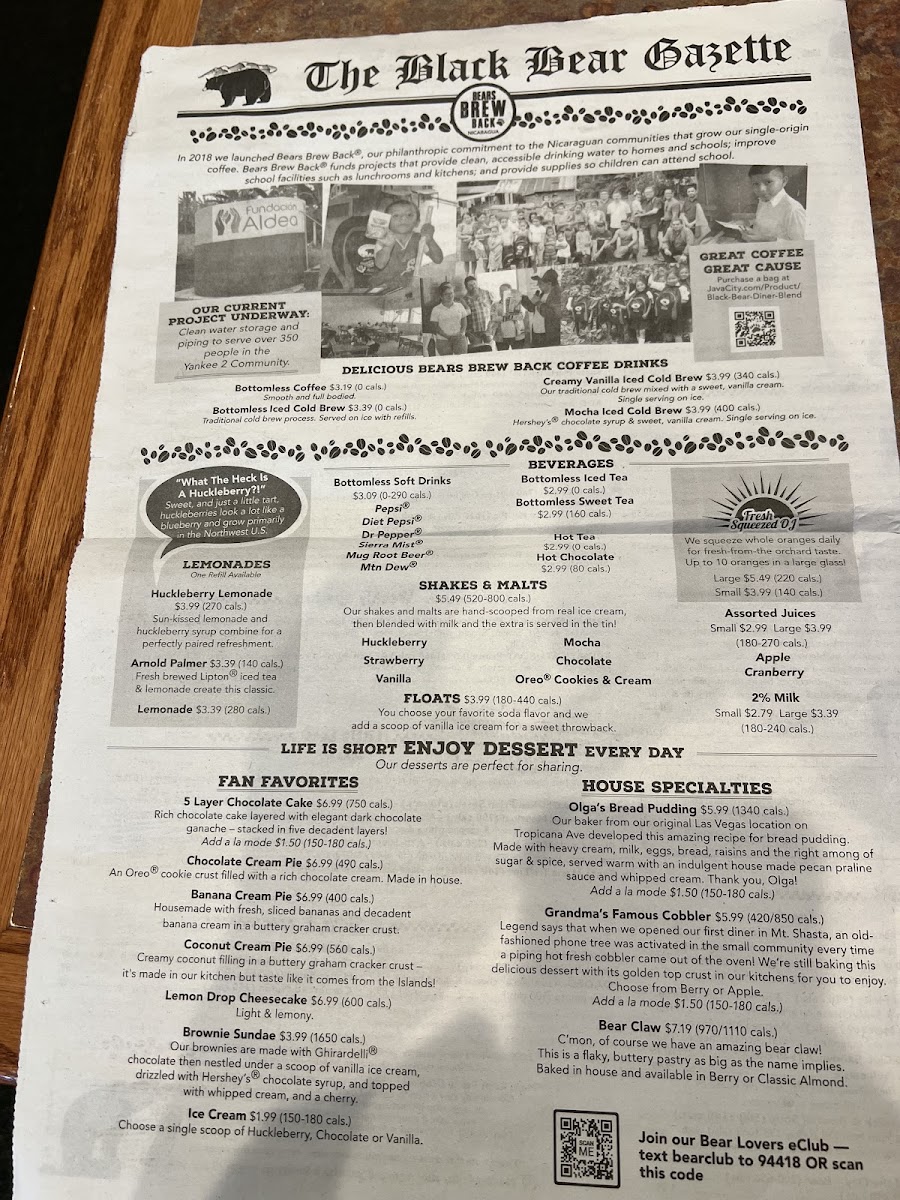 Menu Black Bear Diner Las Vegas - S. Las Vegas Blvd-9
