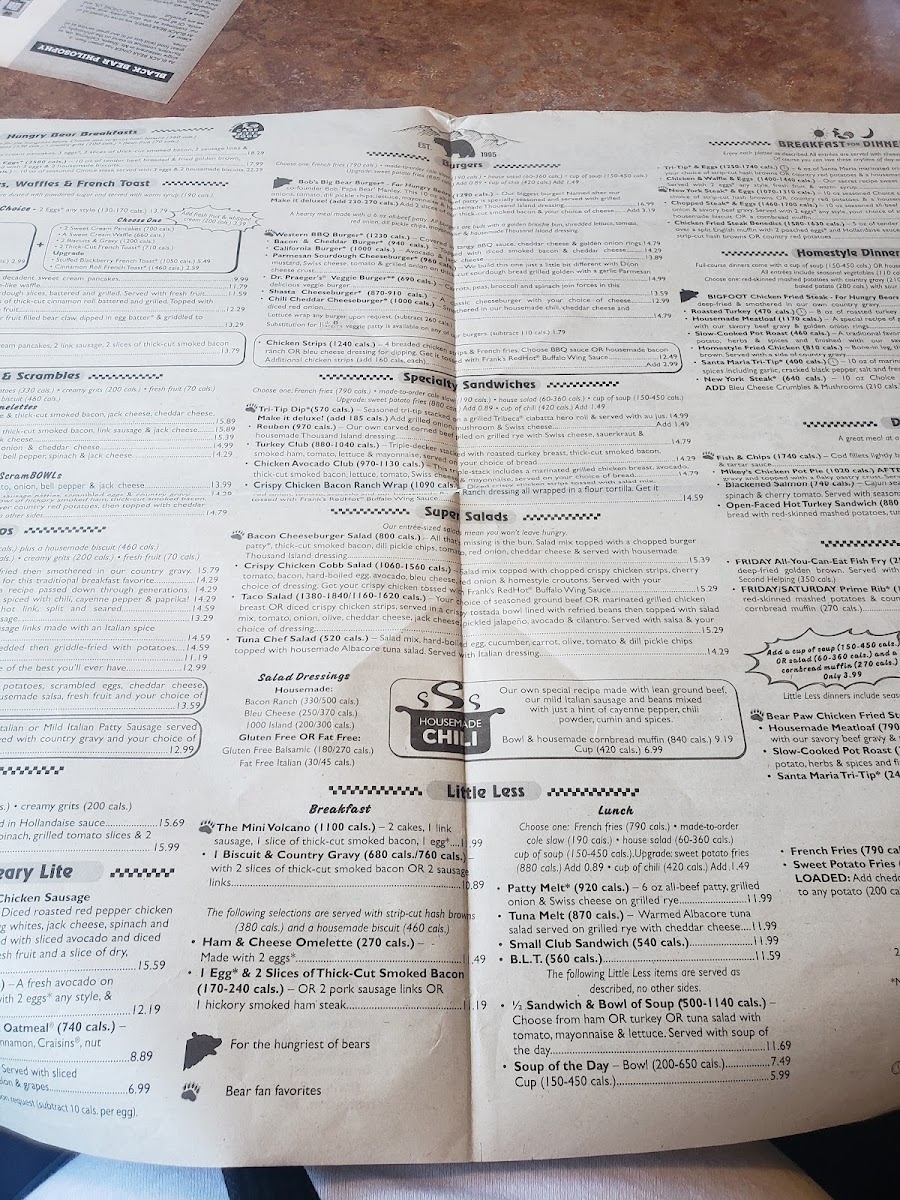 Menu Black Bear Diner Oakley-1