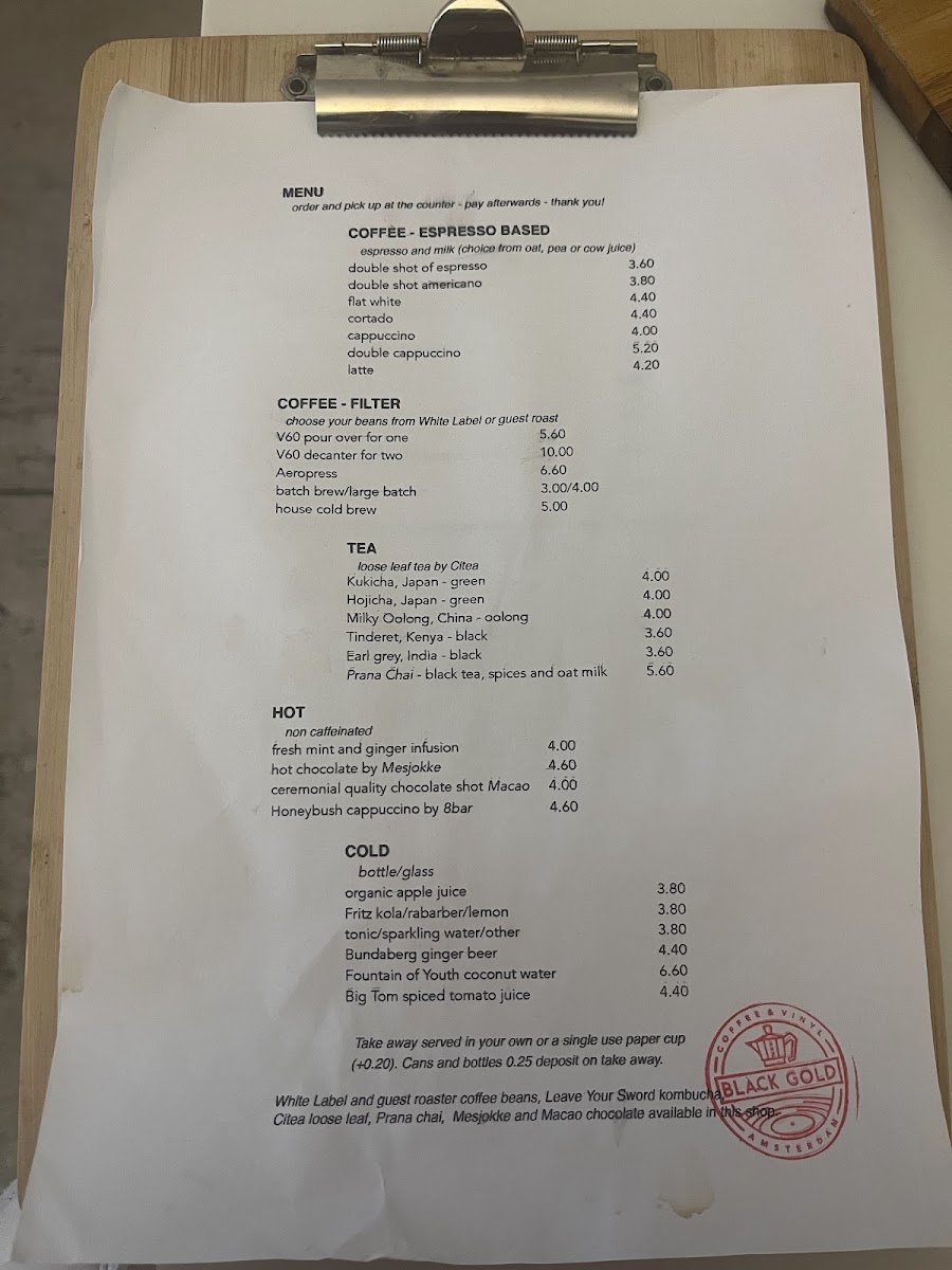 Menu Black Gold Amsterdam-1