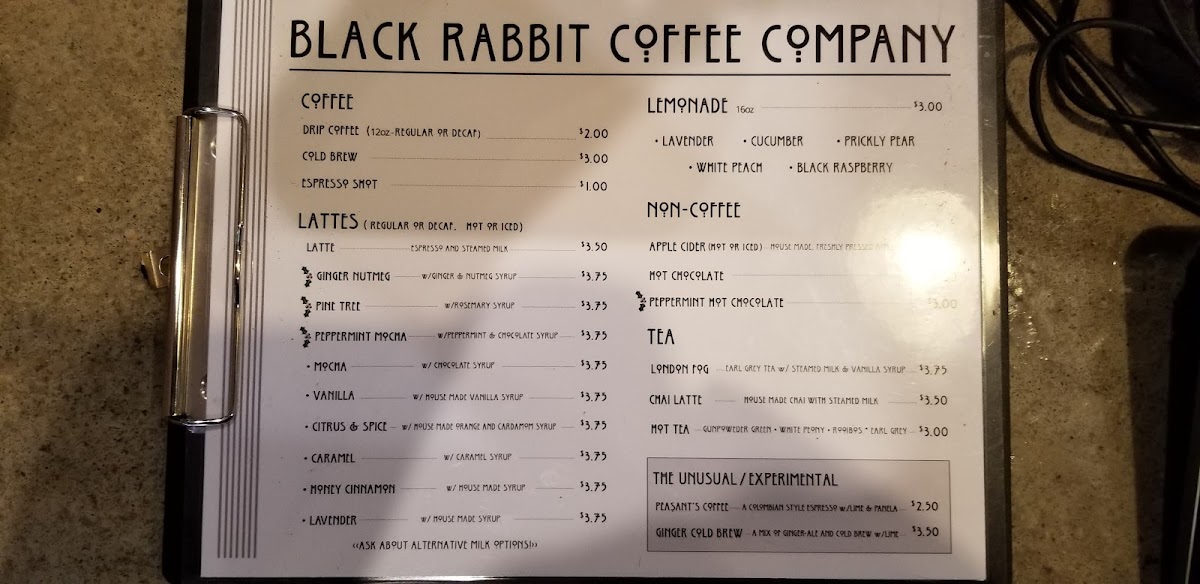 Menu Black Rabbit Coffee Roasters-3