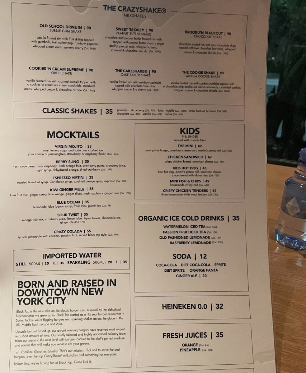 Menu Black Tap Kafd-10