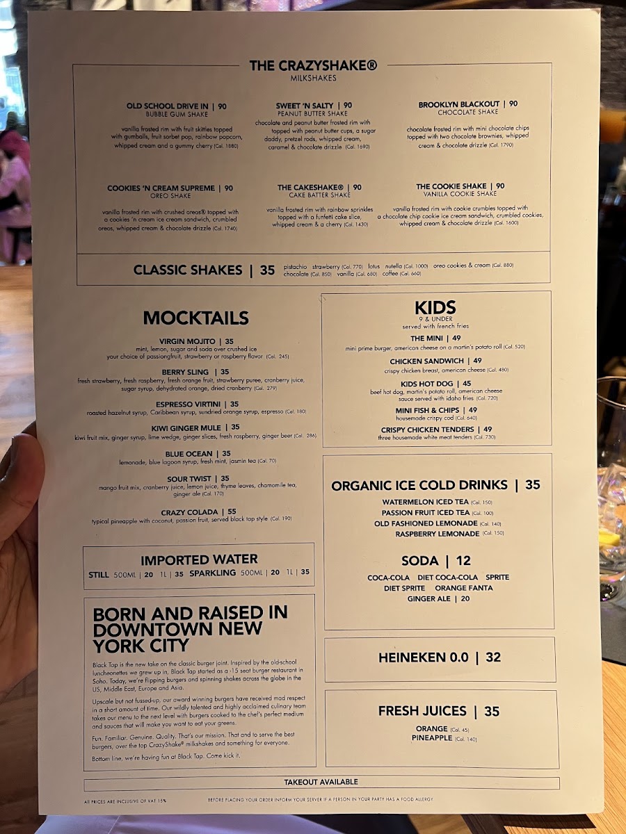 Menu Black Tap Kafd-9