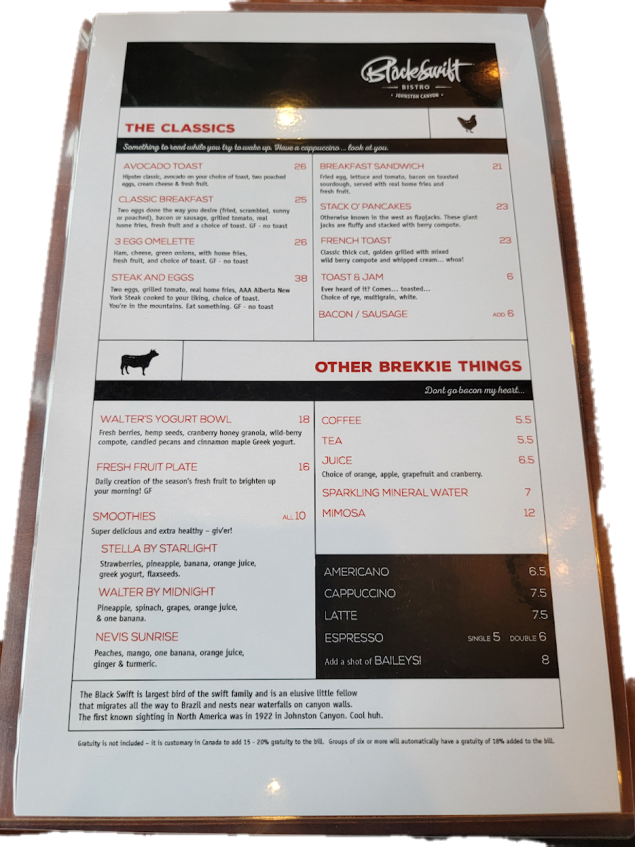 Menu Blackswift Bistro-7