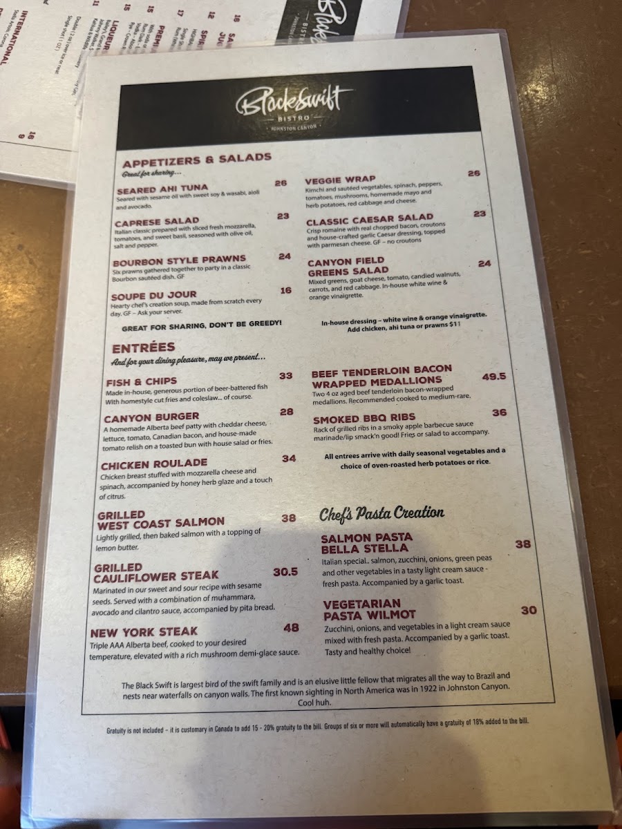 Menu Blackswift Bistro-8