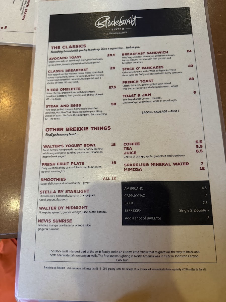 Menu Blackswift Bistro-9