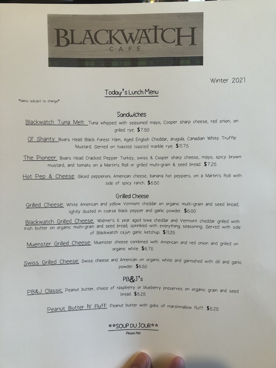 Menu Blackwatch Cafe-8