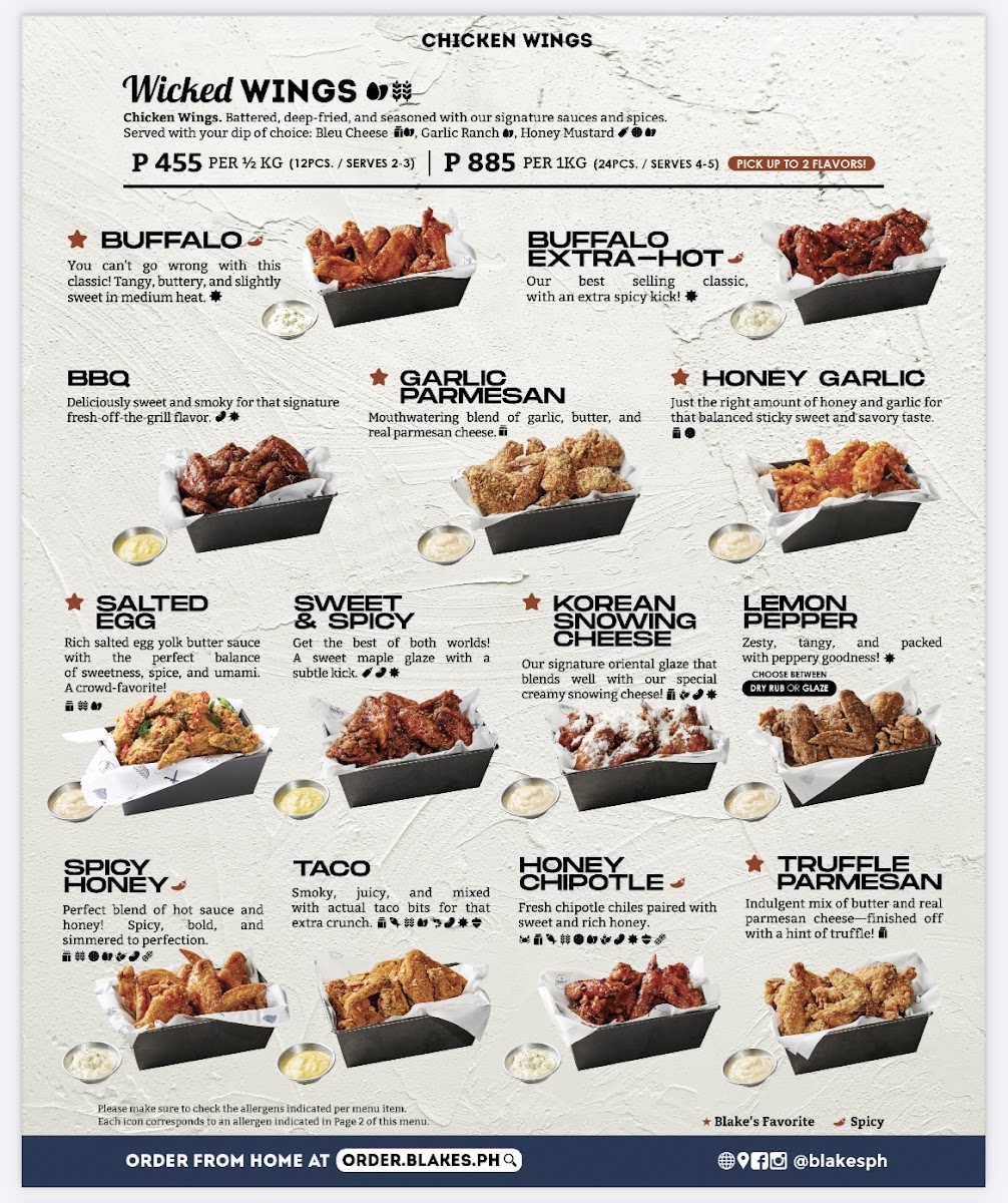 Menu Blake's Wings & Steaks - Marikina-1
