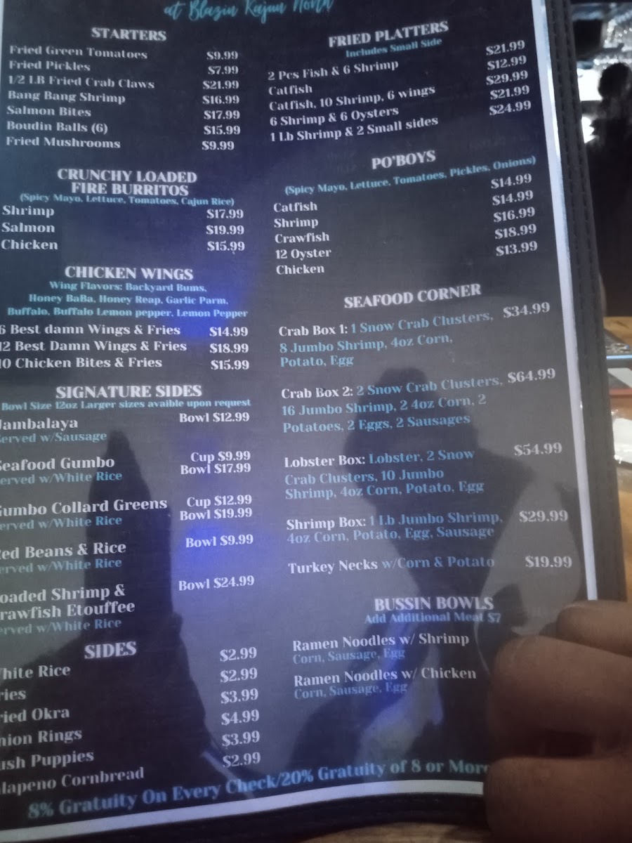 Menu Blazin Kajun-5