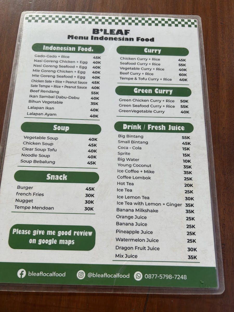 Menu B'leaf-9