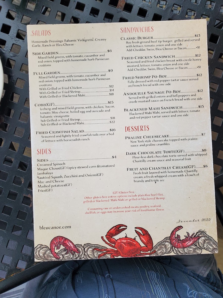 Menu Bleu Canoe-9