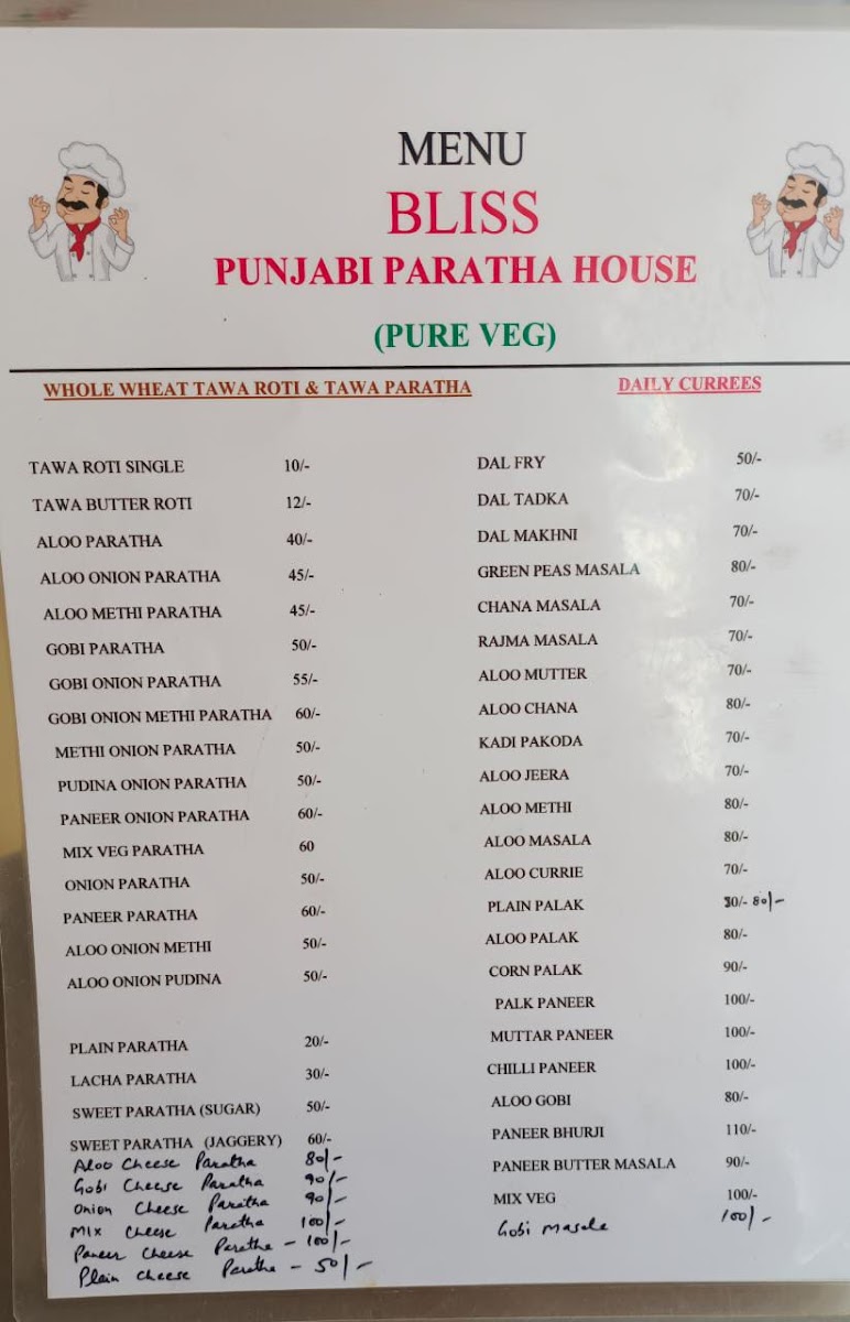 Menu Bliss Punjabi Paratha House-4