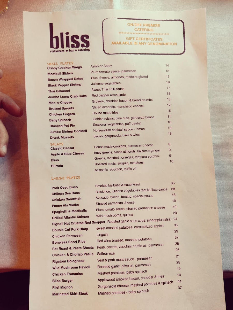 Menu Bliss-3