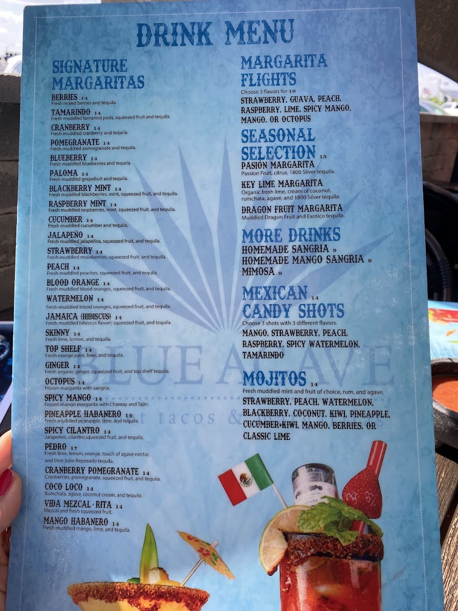Menu Blue Agave Street Tacos And Margaritas-10