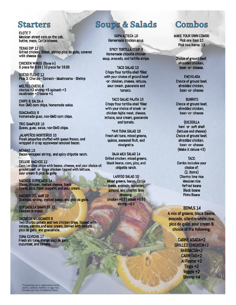 Menu Blue Agave Street Tacos And Margaritas-2