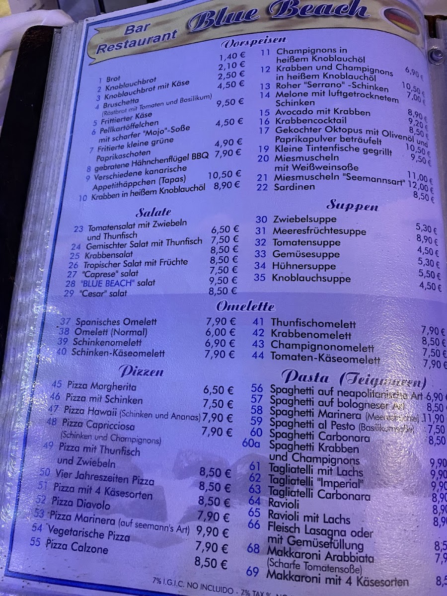 Menu Blue Beach-8