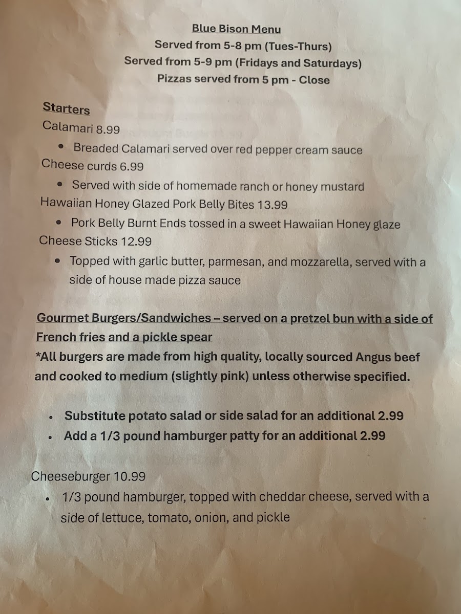 Menu Blue Bison-1