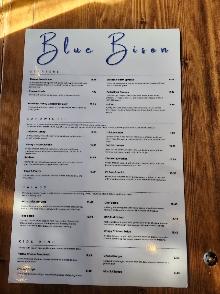 Menu Blue Bison-3