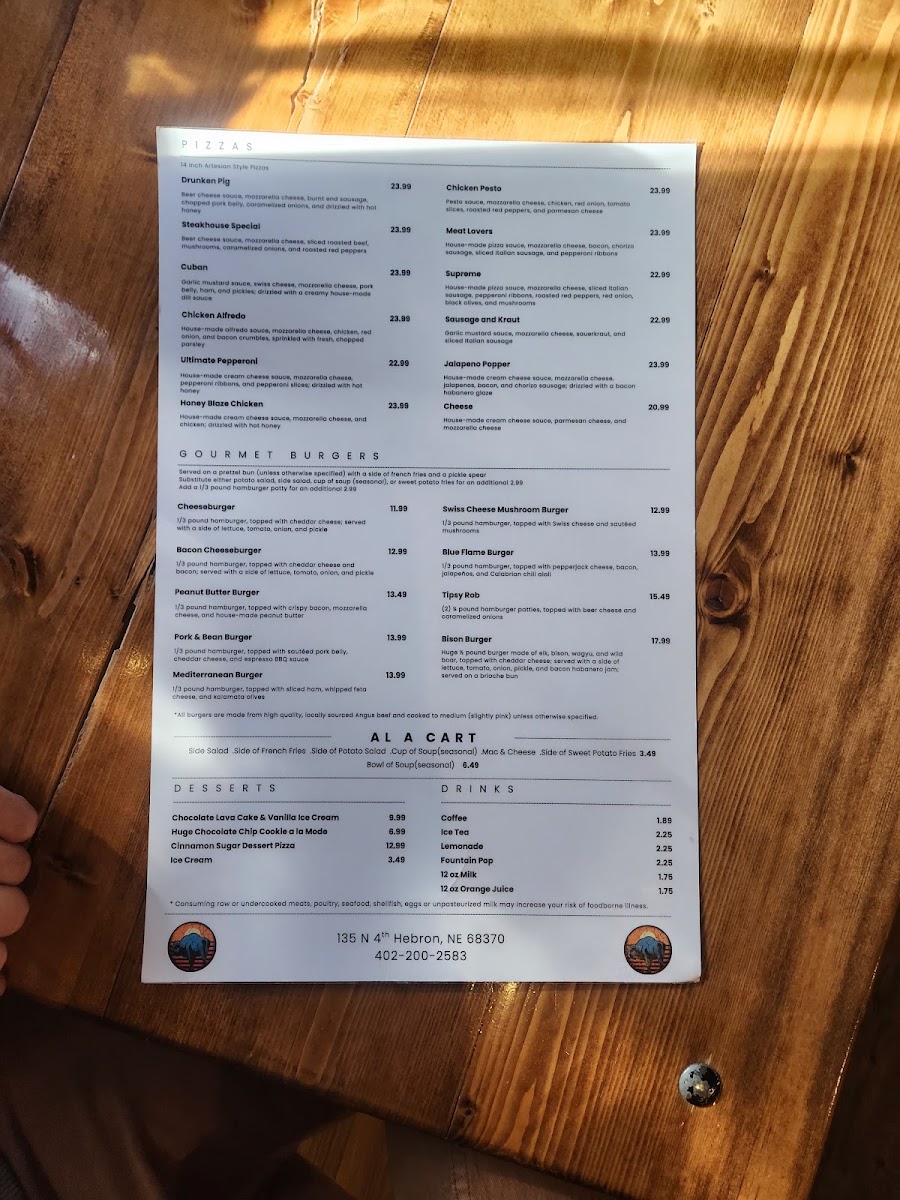 Menu Blue Bison-4