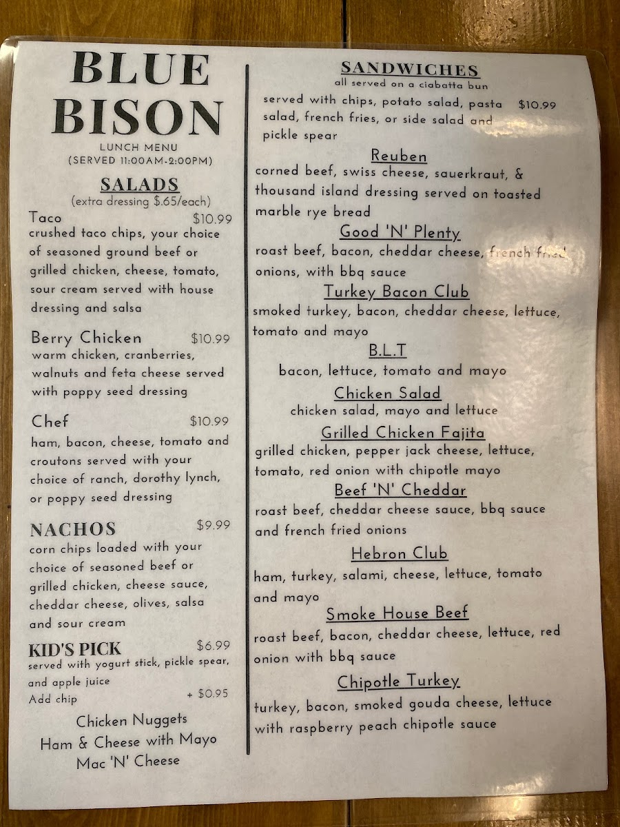 Menu Blue Bison-5