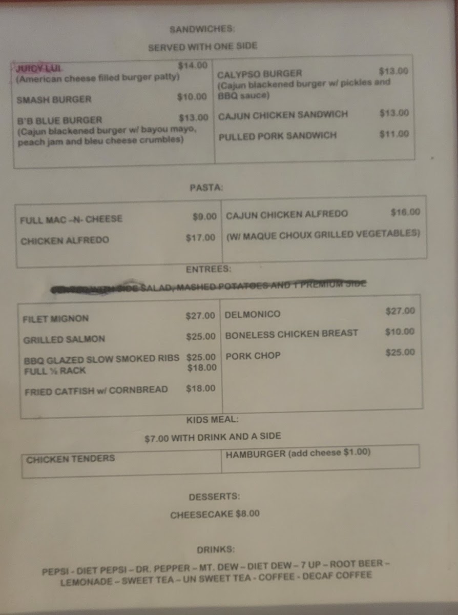 Menu Blue Boar Restaurant & Bar-1