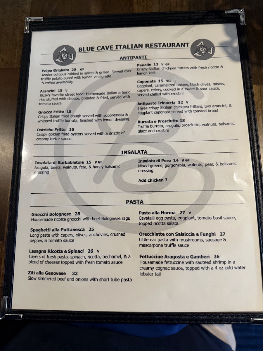 Menu Blue Cave Italian-4