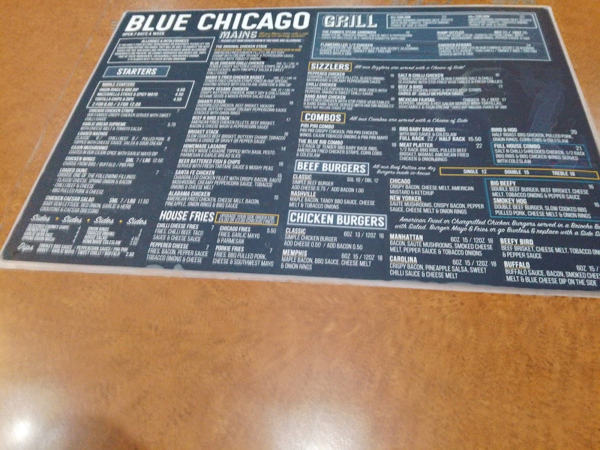 Menu Blue Chicago Grill Dundonald-6