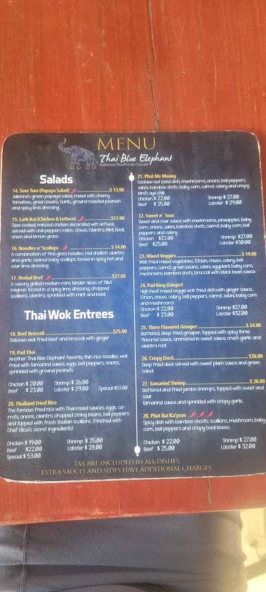 Menu Blue Elephant Thai-10