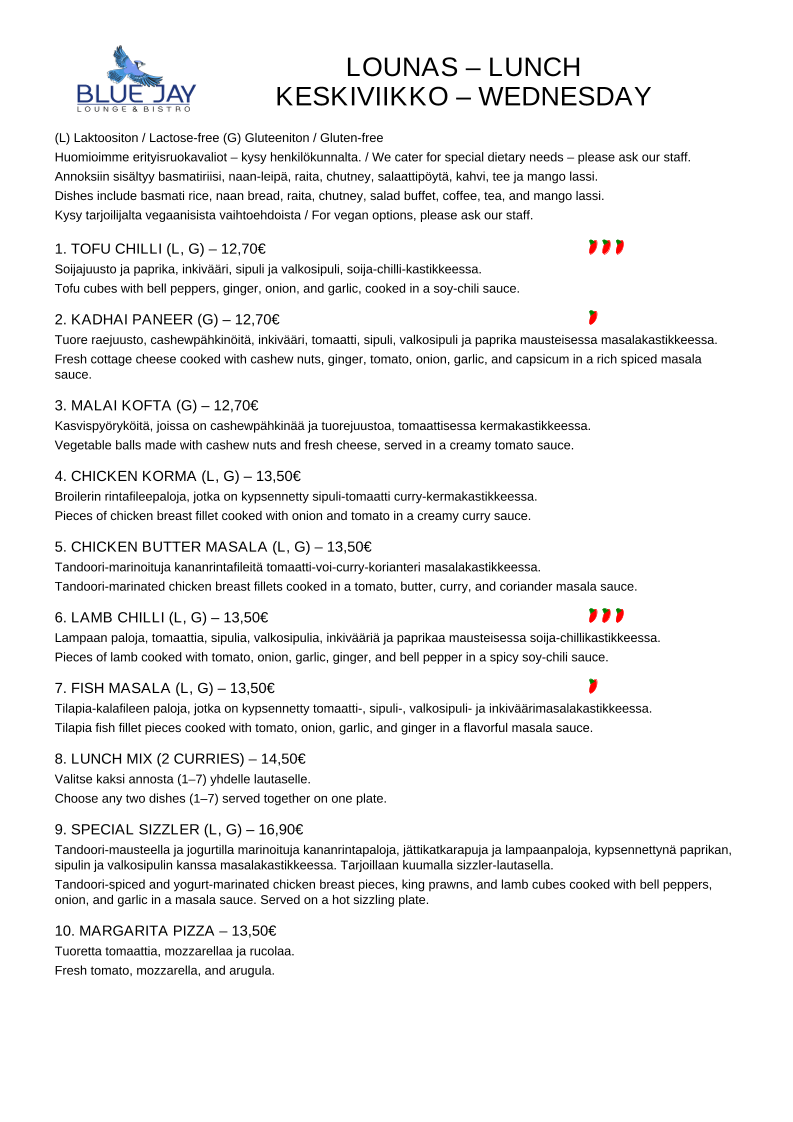 Menu Blue Jay Ravintola &bar-2