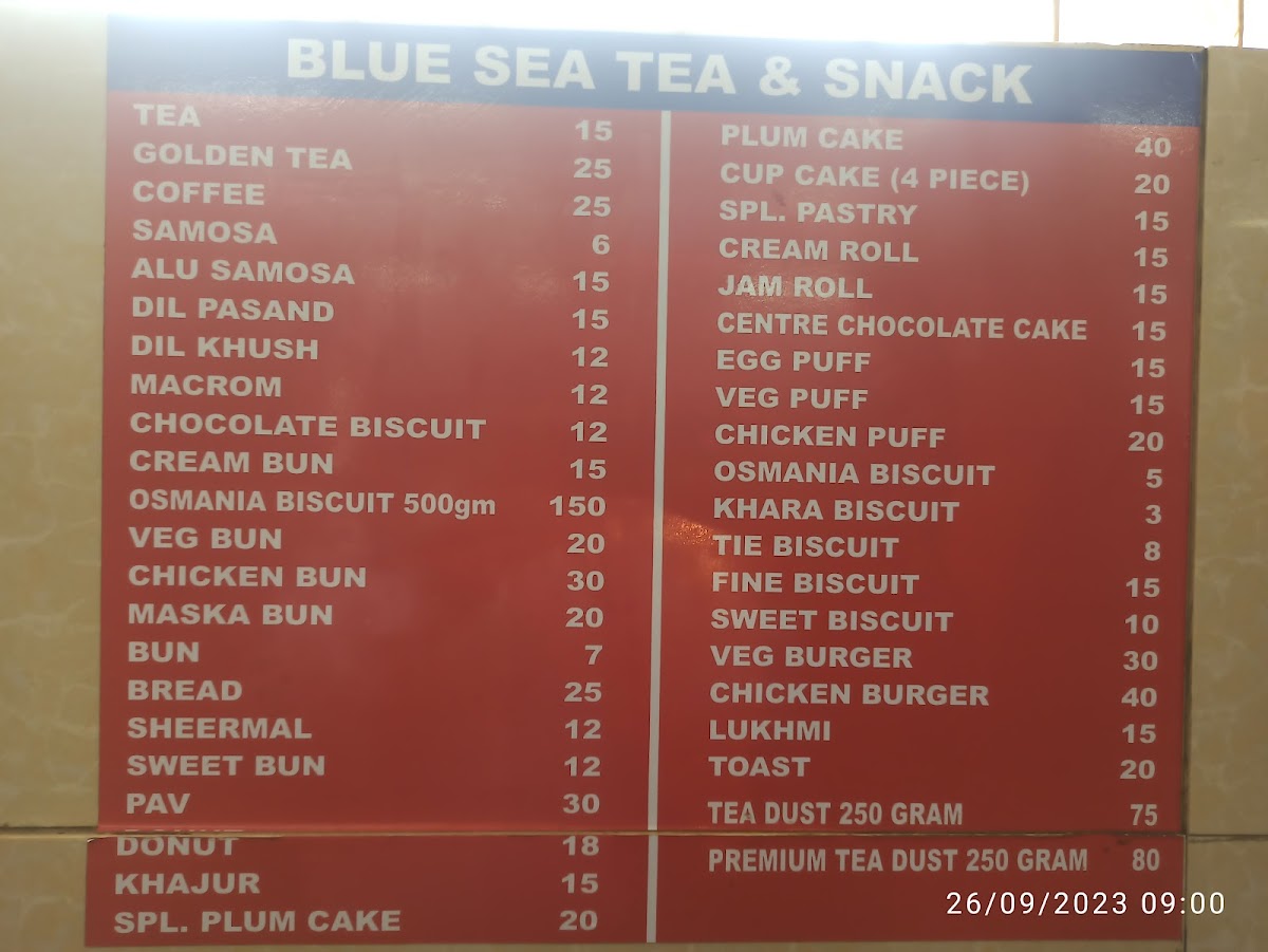 Menu Blue Sea Tea & Snacks-9