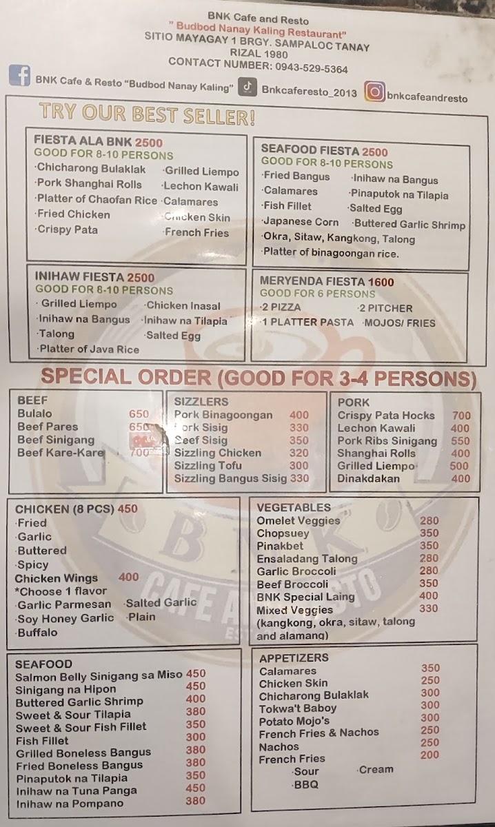 Menu Bnk Cafe & Resto - Budbod Ni Nanay Kaling-8