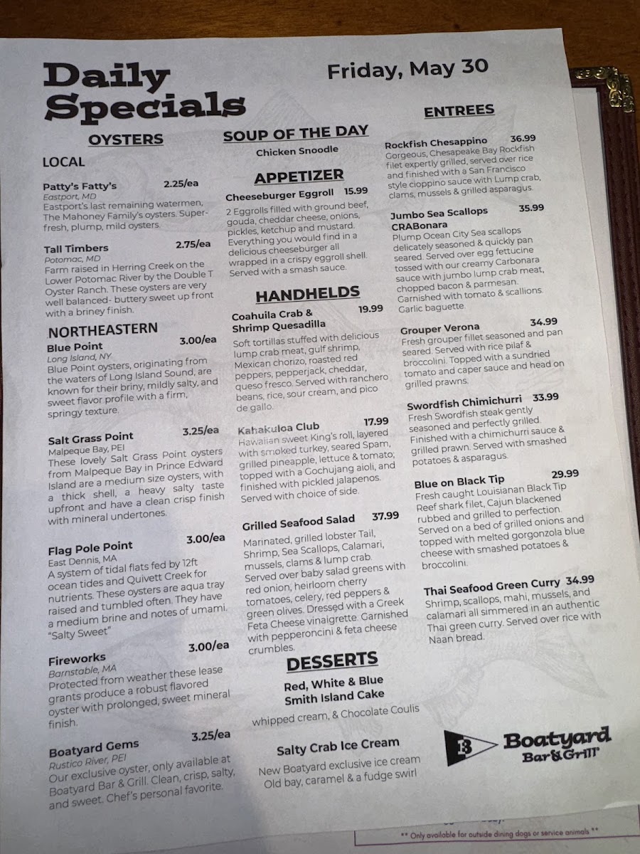 Menu Boatyard Bar & Grill-4