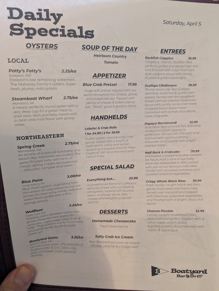Menu Boatyard Bar & Grill-5