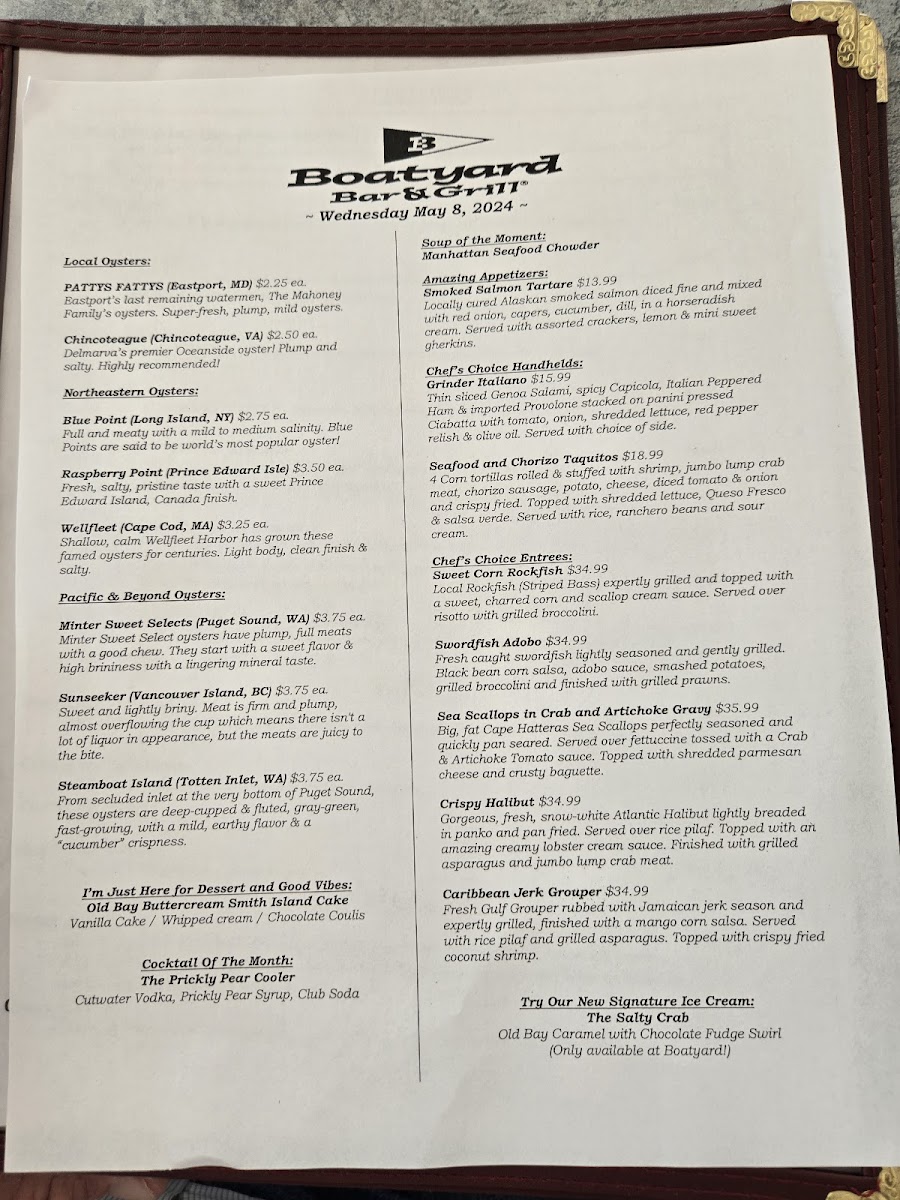 Menu Boatyard Bar & Grill-7