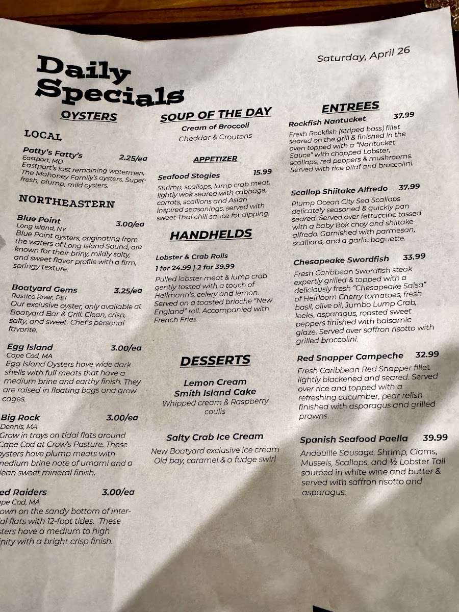 Menu Boatyard Bar & Grill-8