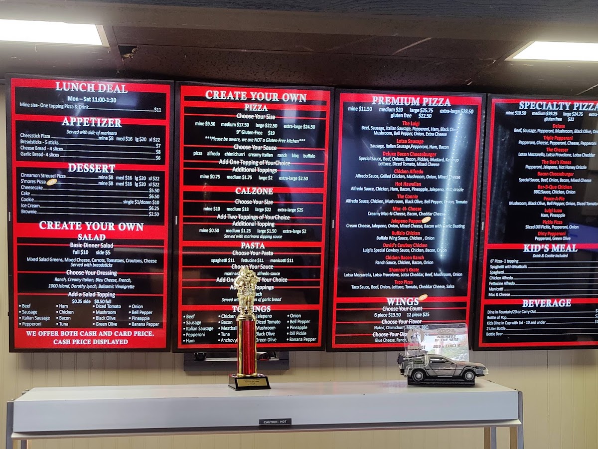 Menu Bob & Luigi's Pizzeria-1