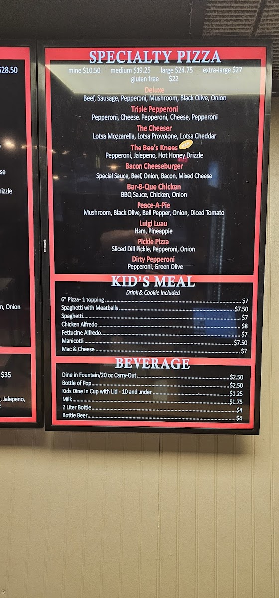 Menu Bob & Luigi's Pizzeria-3