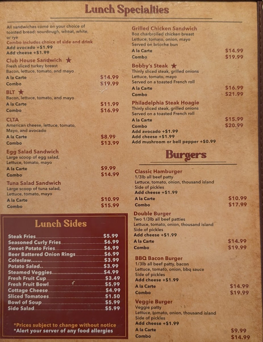 Menu Bobby’S Coffee Shop-3