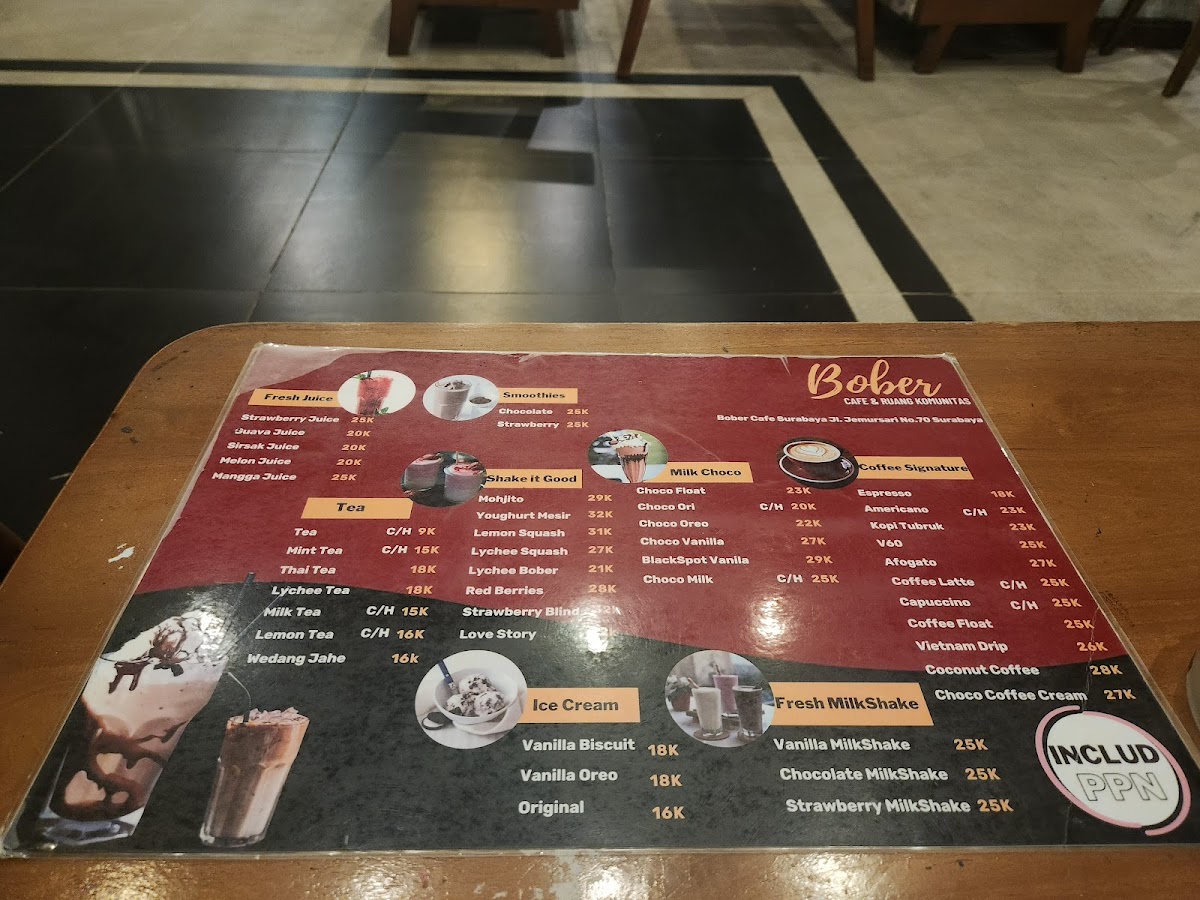 Menu Bober Cafe & Ruang Komunitas-1