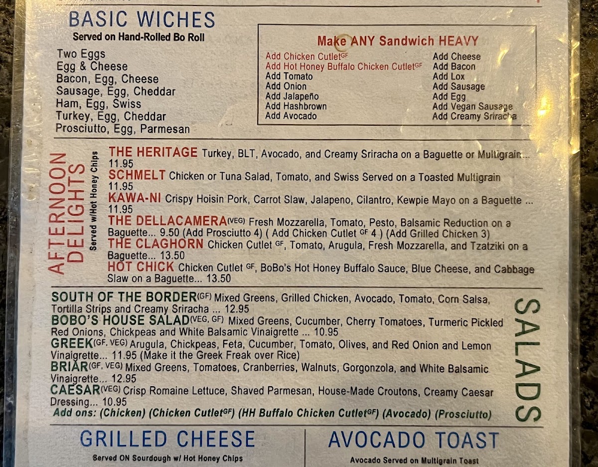 Menu Bobo's Cafe-1
