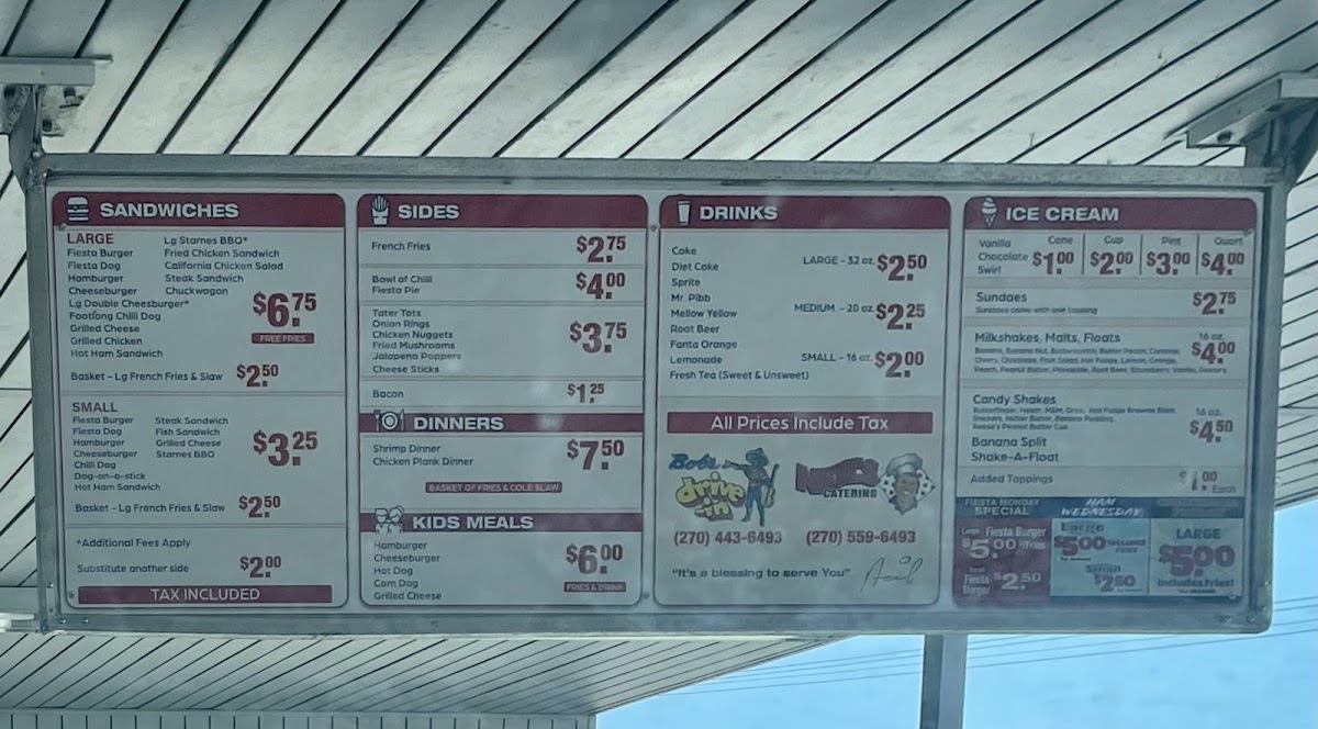 Menu Bob's Drive-In Restaurant-4