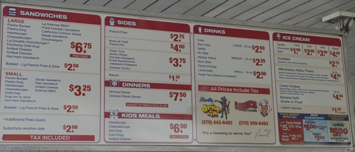 Menu Bob's Drive-In Restaurant-5