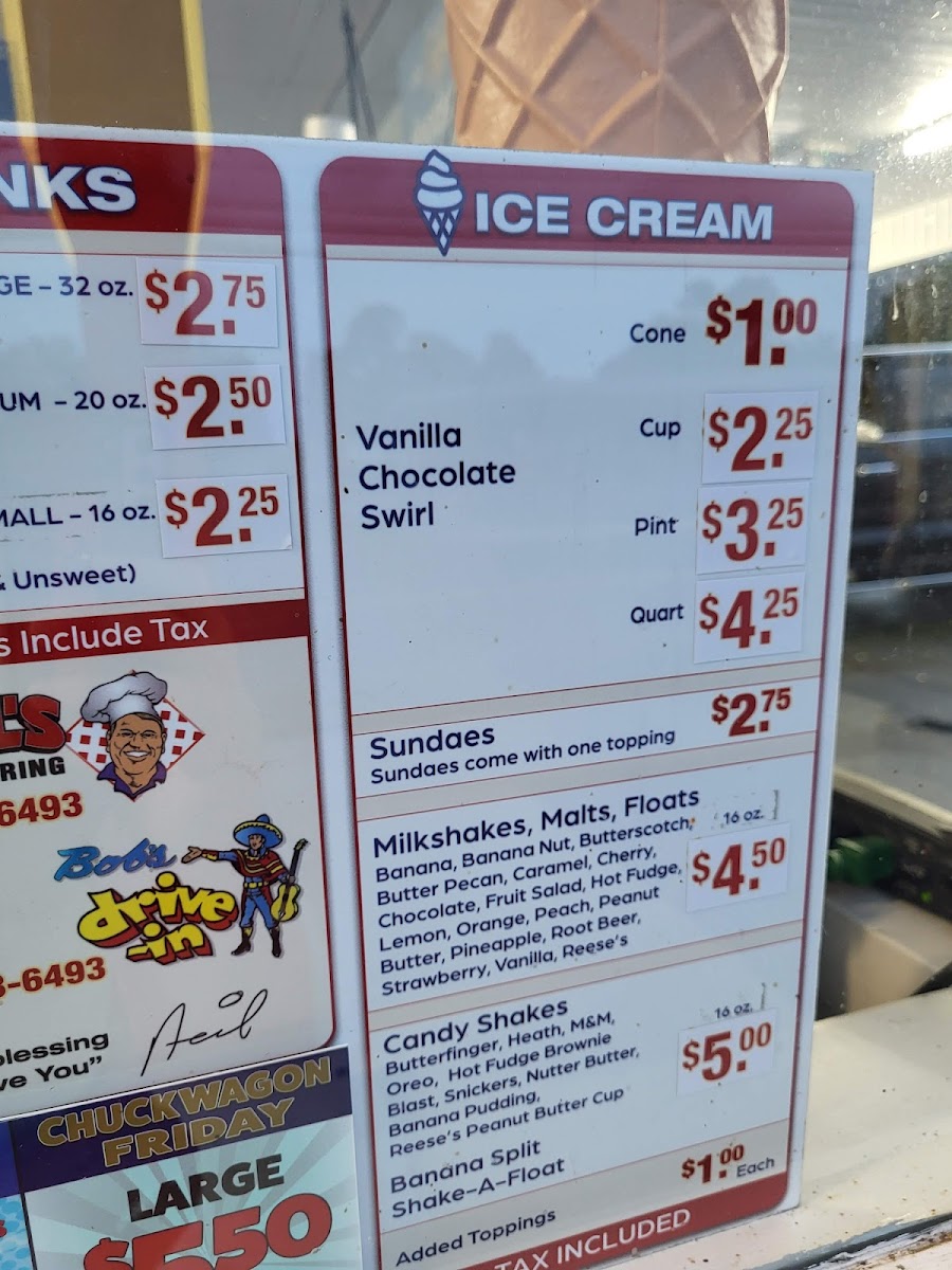 Menu Bob's Drive-In Restaurant-7