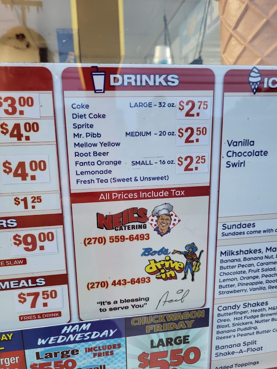 Menu Bob's Drive-In Restaurant-8