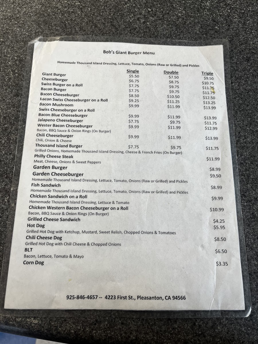 Menu Bob's Giant Burgers-2