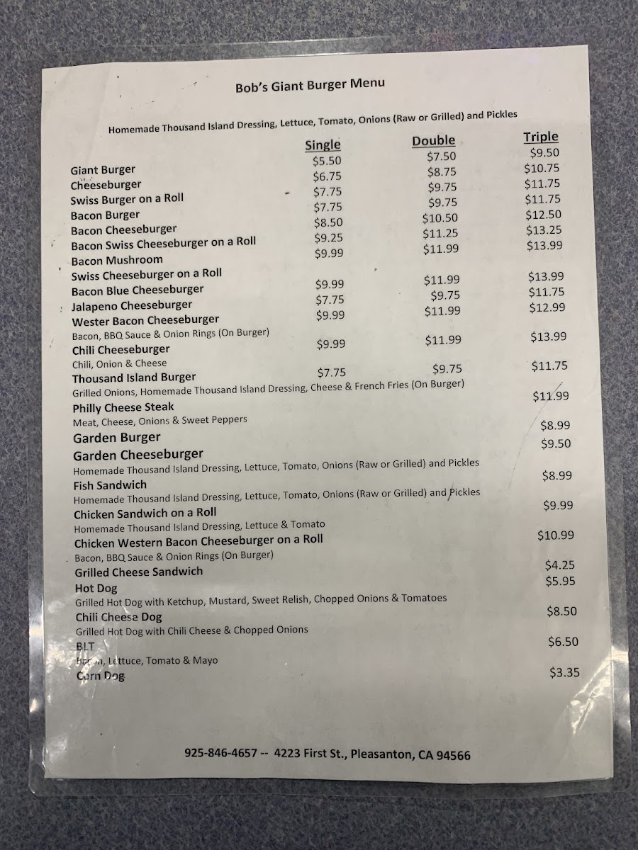 Menu Bob's Giant Burgers-3