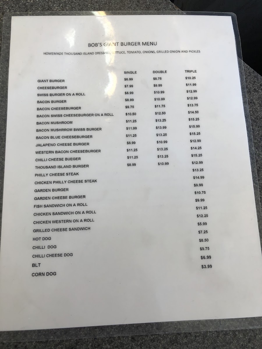 Menu Bob's Giant Burgers-7