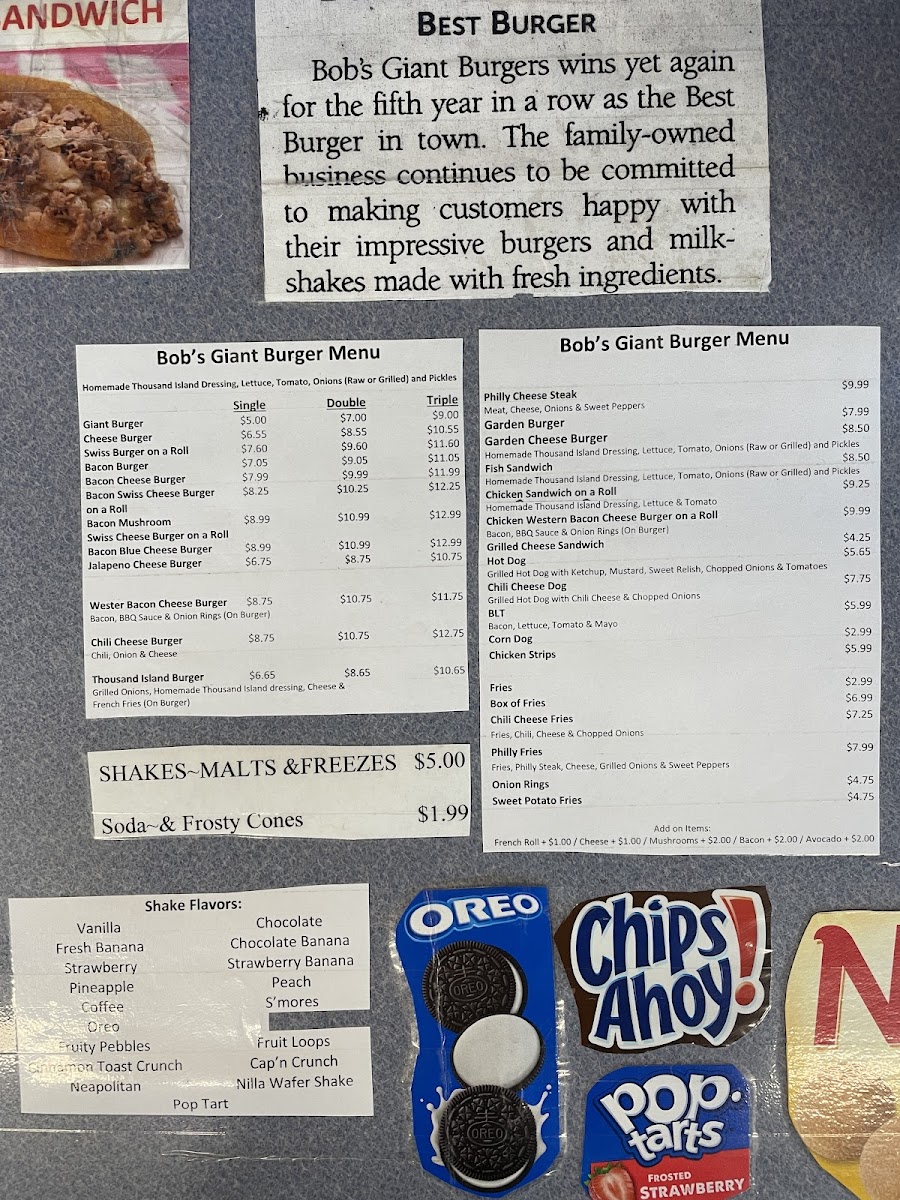 Menu Bob's Giant Burgers-9